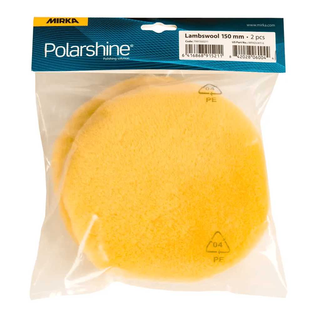 Alpha Details Mirka Lambswool Polishing Pad Pro 80mm Grip 2 Pack Mirka