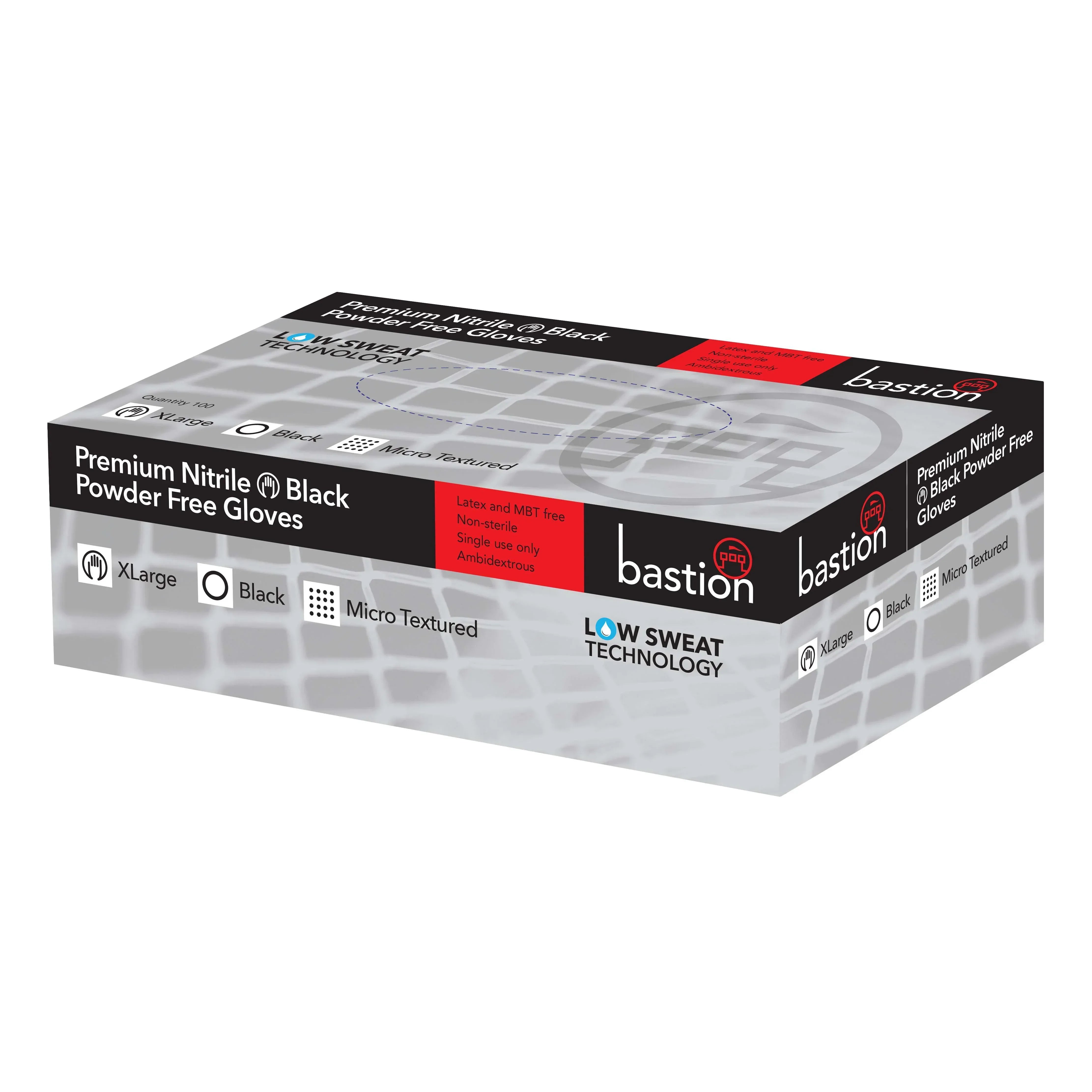 Bastion Premium Nitrile Black Powder Free Detailing Gloves - Alpha Details
