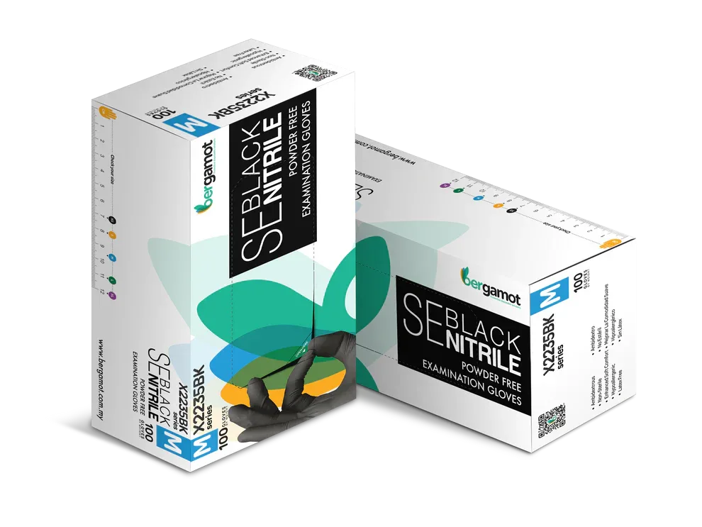 Hygiene Hub Black Nitrile Powder-Free Gloves - 100pcs - Alpha Details