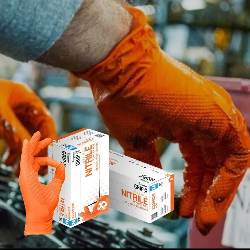 Hygiene Hub Diamond Textured Grip-X Nitrile Powder Free Gloves - 50pcs - Alpha Details