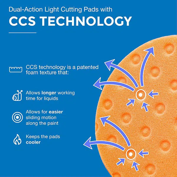 Lake Country CCS Cutback D/A White Heavy Polishing Foam Pads