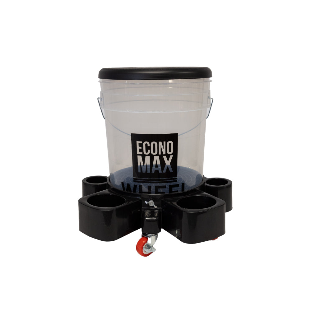 Economax 20L Wheel bucket on rolling dolly with black Wheel label