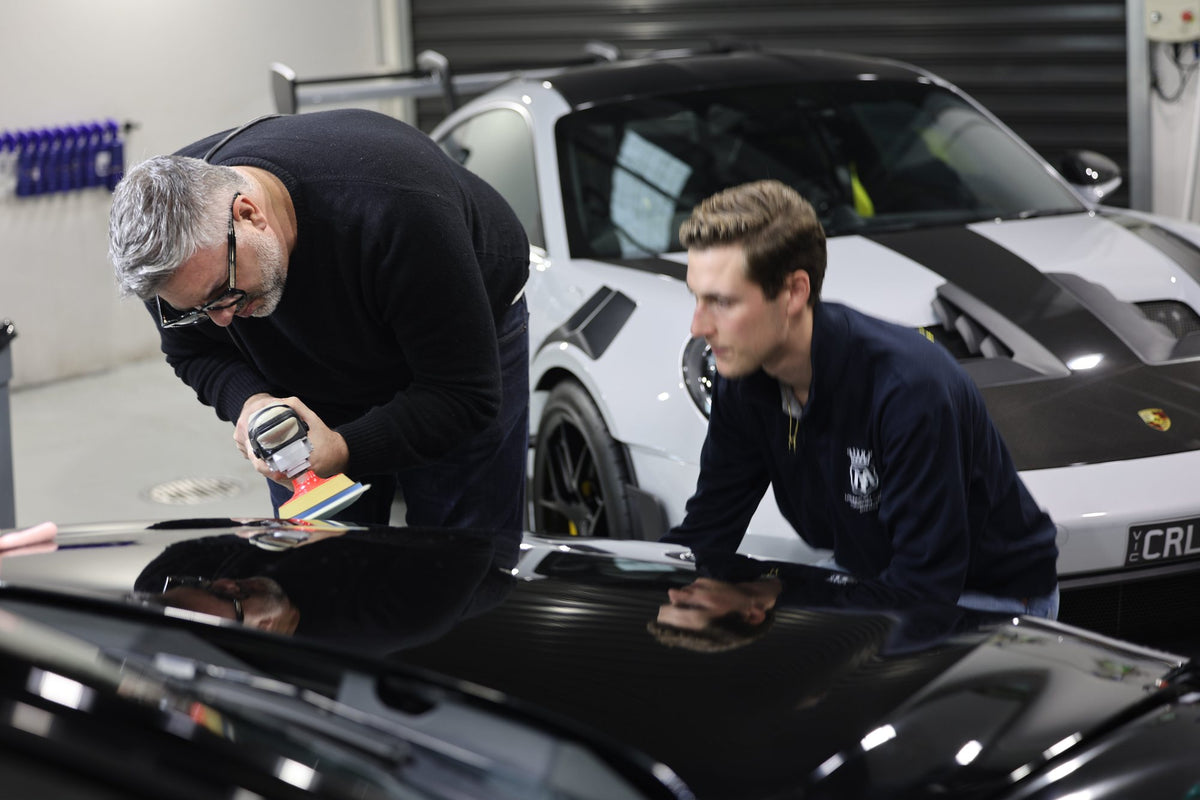 Paint inspection on a Porsche GT3 RS before paint correction