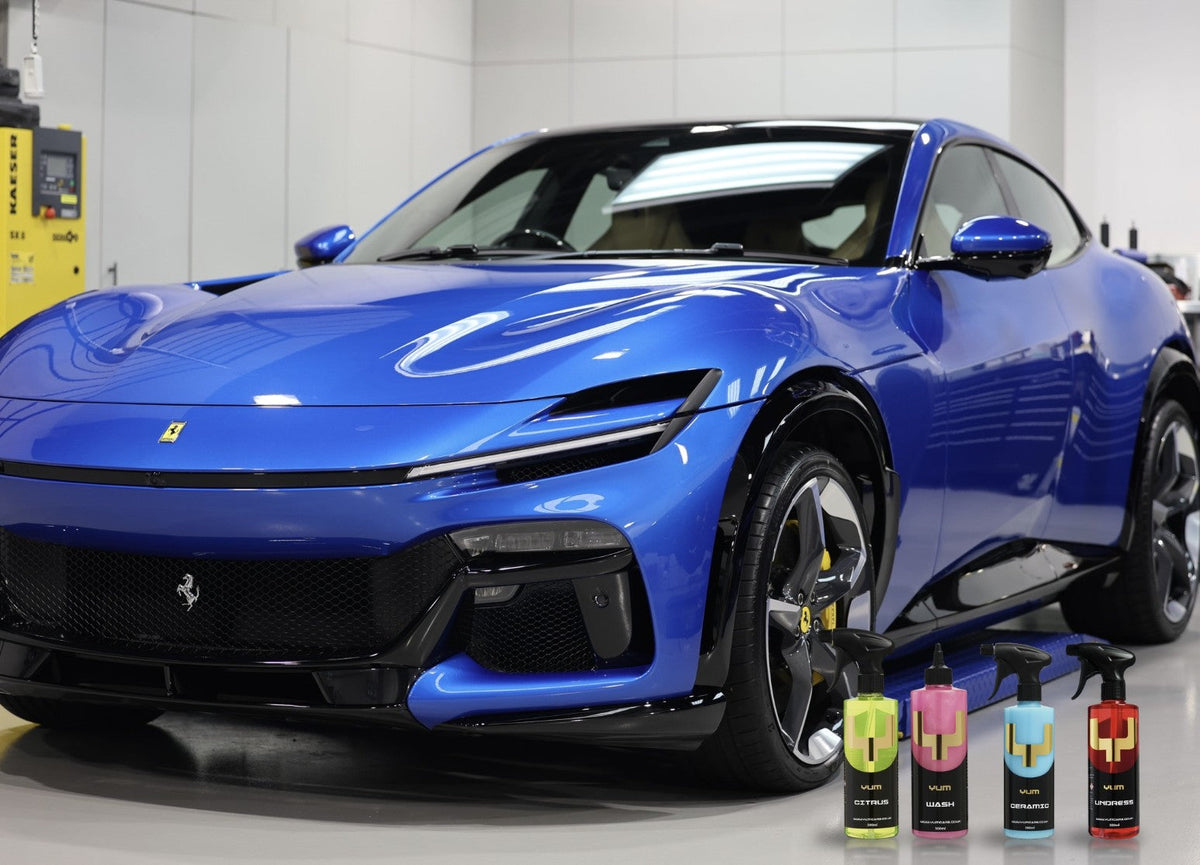 Blue Ferrari with the YumCars range — cover of the YumCars Dilution Guide by Alpha Details