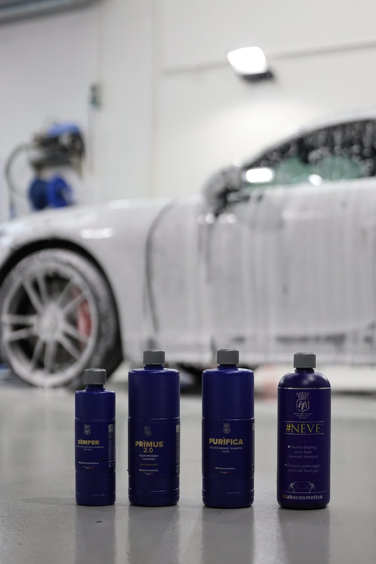 Labocosmetica bottles racked in the Alpha Details studio