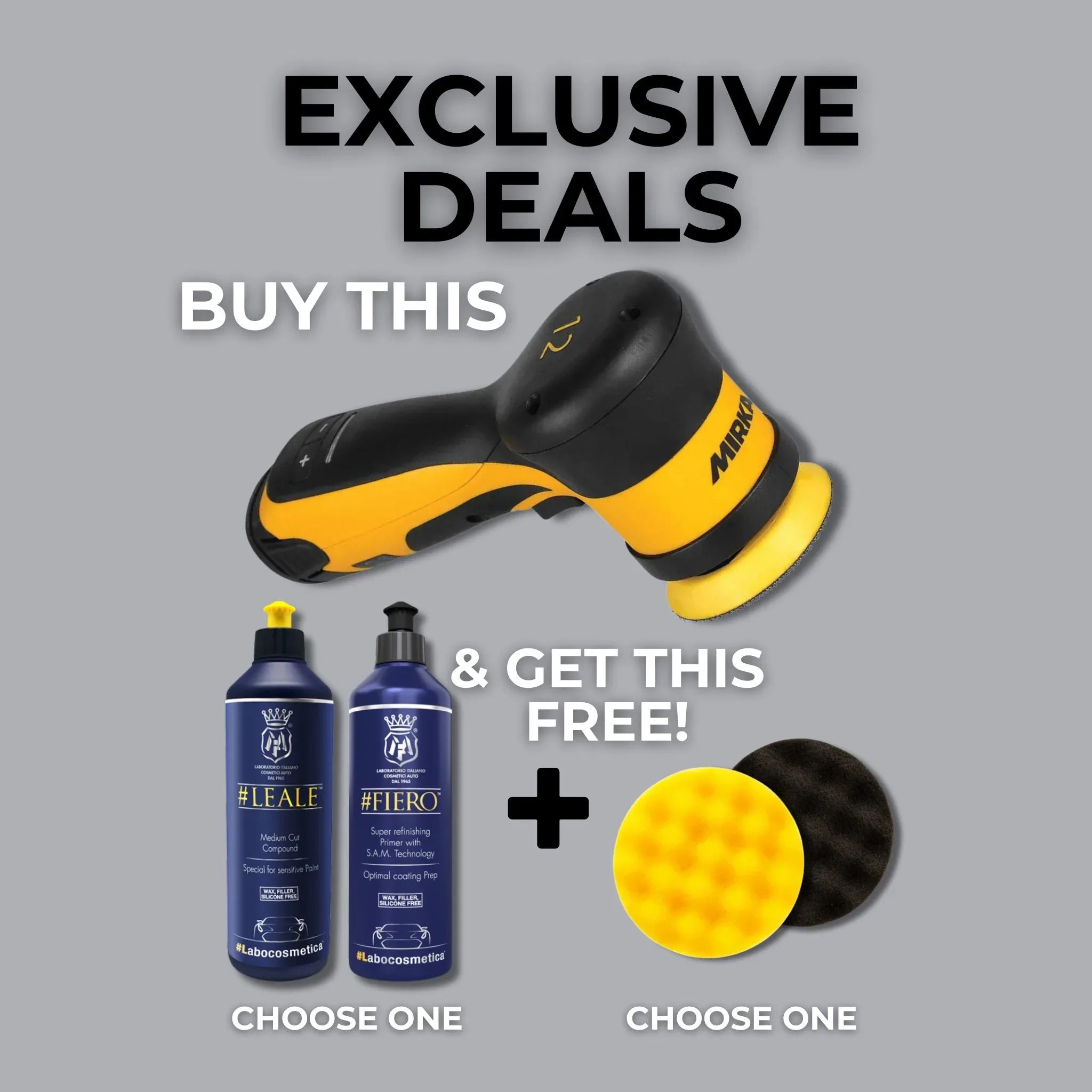 Exclusive Bundle: Mirka AROP-B 312NV Cordless Polisher + Bonus Car Detailing Essentials - Alpha Details