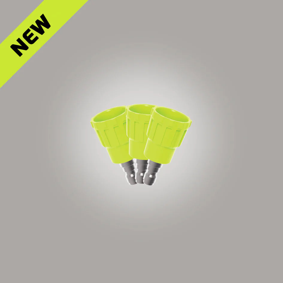 Bigboi pressure washer soft nozzle 3-pack with yellow rubber guard tips and stainless steel quick-connect fittings