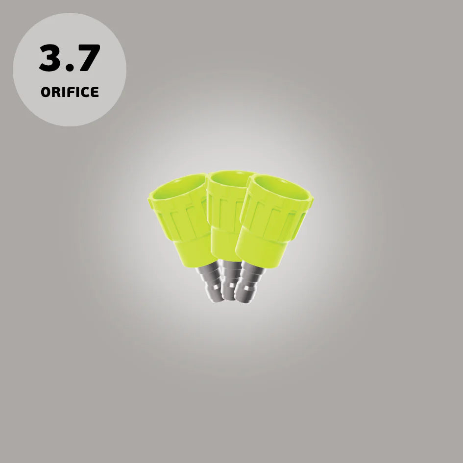 Bigboi soft nozzle 3-pack with 3.7 orifice size for WASHR QUAD – rubber-tipped spray nozzles for safe paint washing
