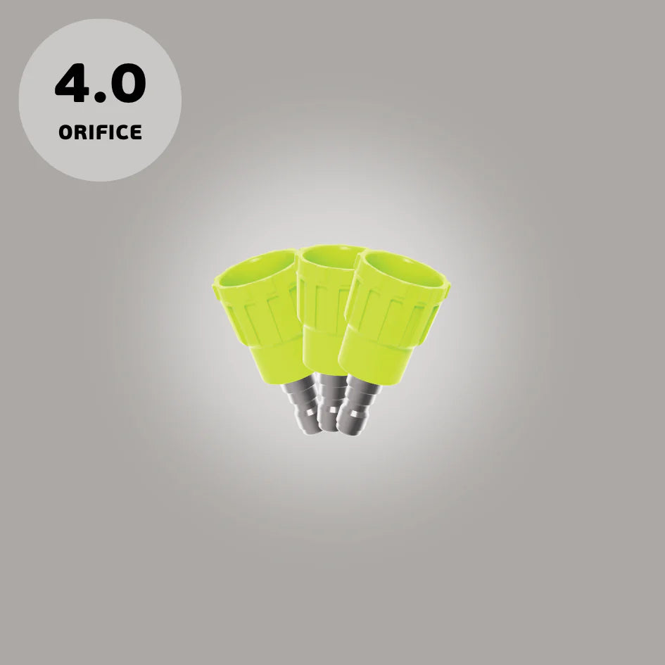 Bigboi soft nozzle 3-pack with 4.0 orifice size for WASHR PRO MKII – precision spray tips with paint protection guard