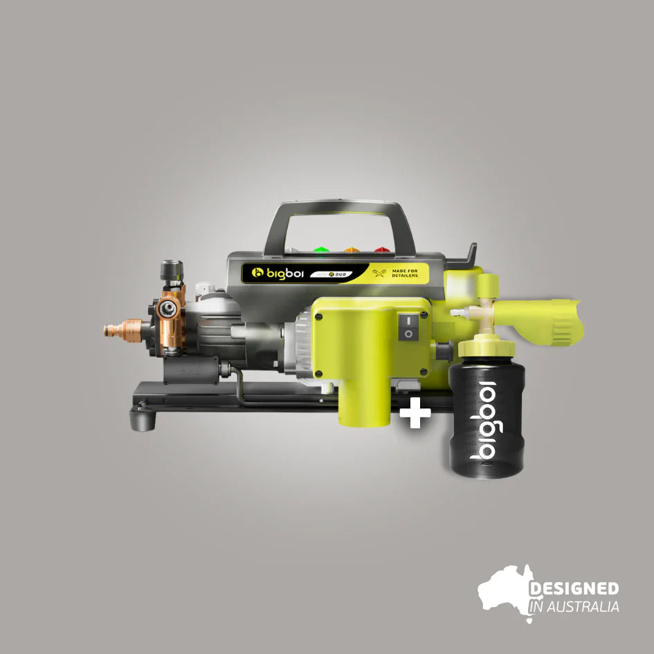Bigboi WASHR DUO brushless pressure washer unit with foam cannon included designed in Australia