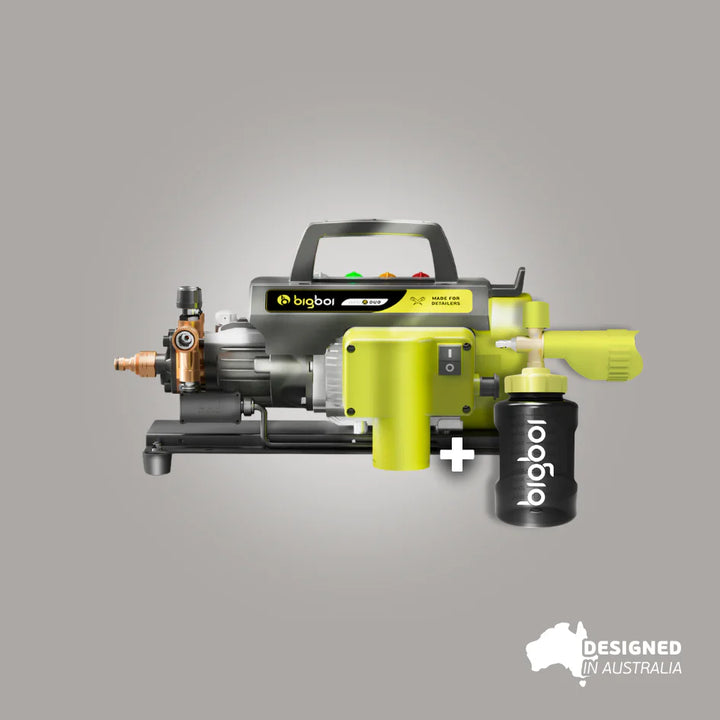 Bigboi WASHR DUO brushless pressure washer unit with foam cannon included designed in Australia
