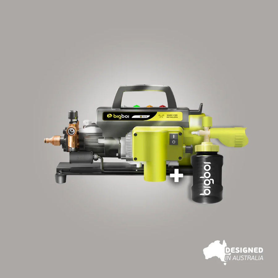 Bigboi WASHR DUO brushless pressure washer unit with foam cannon included designed in Australia