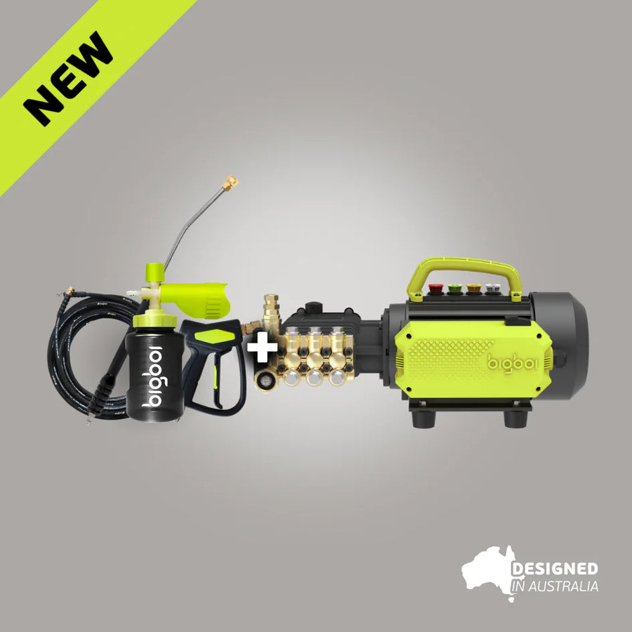 Bigboi WASHR TRADIE Kit complete portable pressure washer package with hose reel spray gun and foam cannon