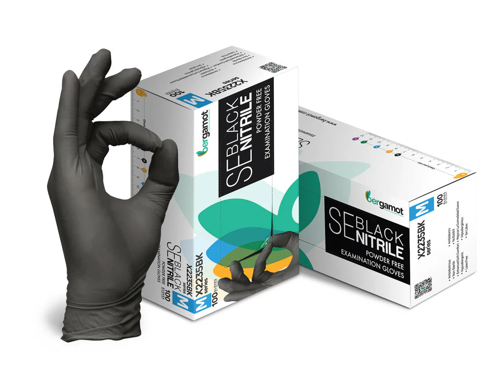 Hygiene Hub Black Nitrile Powder-Free Gloves - 100pcs