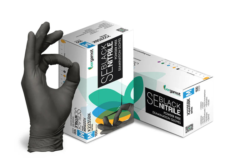 Hygiene Hub Black Nitrile Powder-Free Gloves - 100pcs