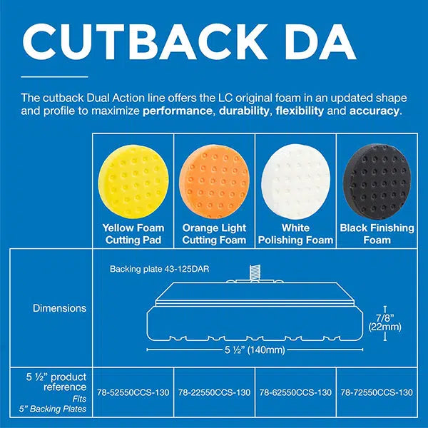 Lake Country CCS Cutback D/A Black Finishing Foam Pads