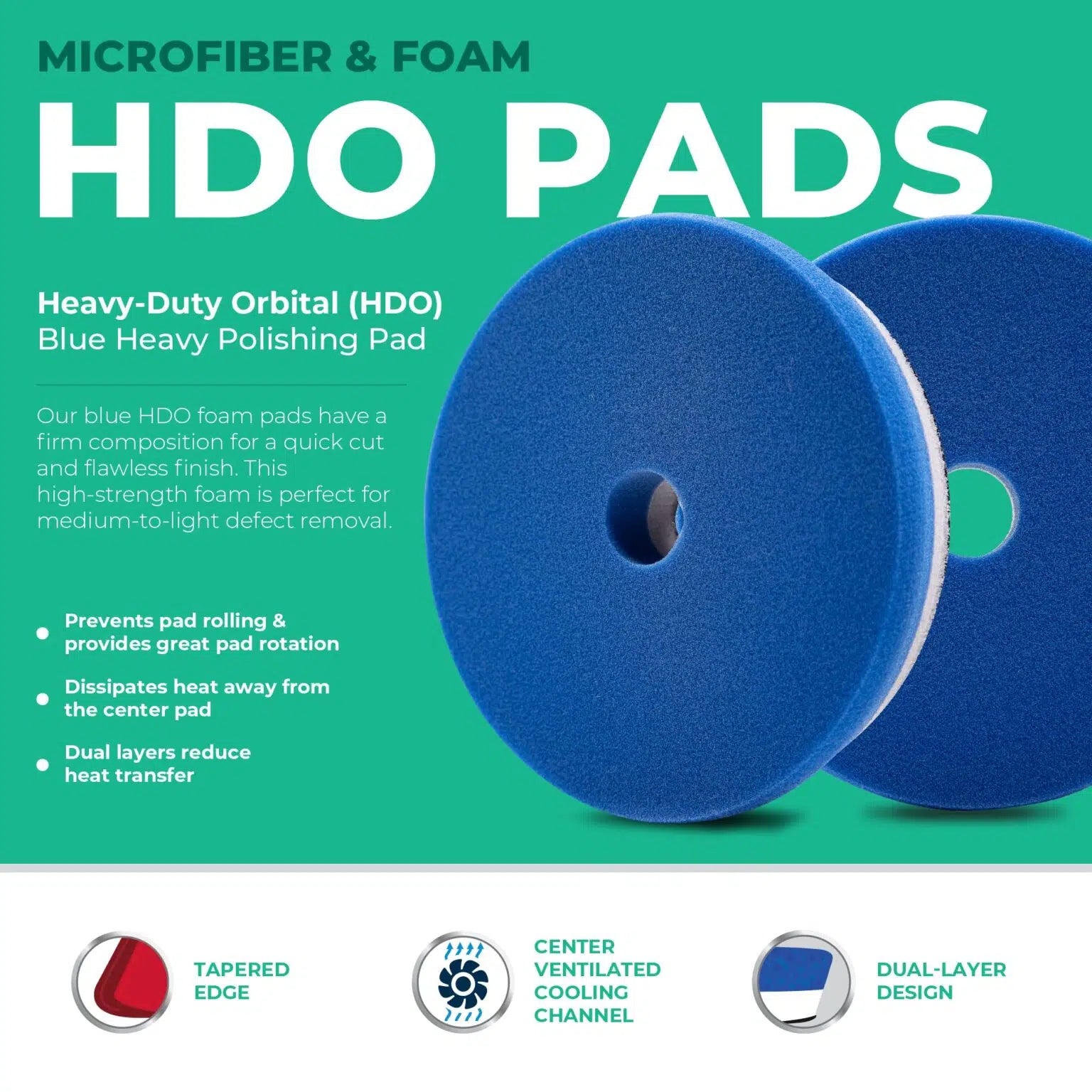 Lake Country HDO Blue Heavy Polishing Pads