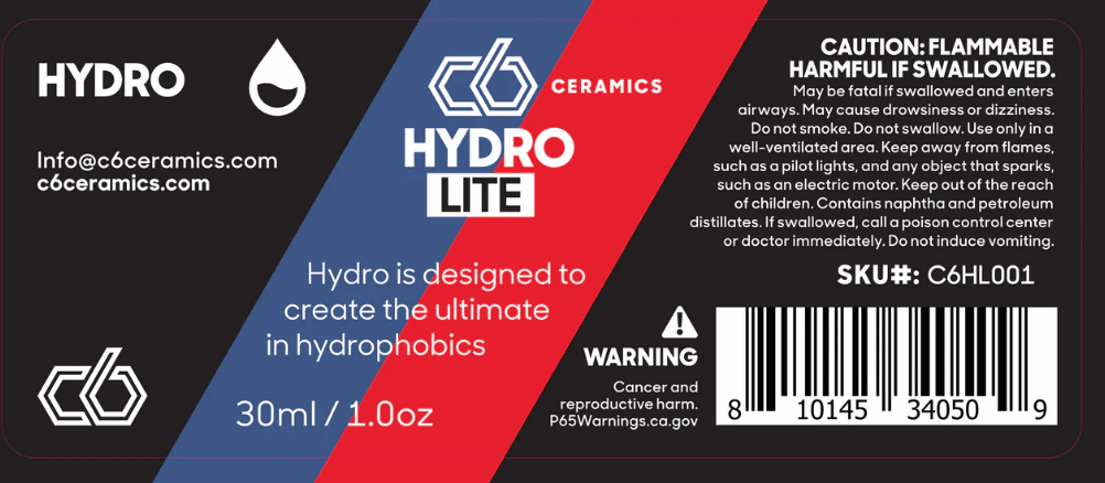 C6 Ceramics Hydro Lite Ceramic Coating - Alpha Details