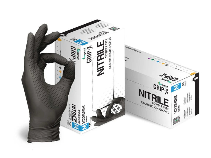 Hygiene Hub Diamond Textured Grip-X Nitrile Powder Free Gloves - 50pcs