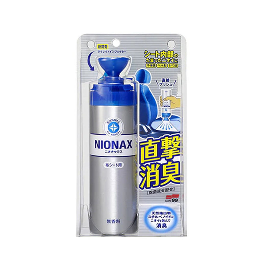Soft99 NIONAX Direct Injection Fabric Seat Deodoriser — official Japanese retail packaging