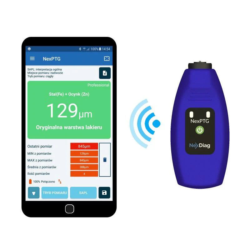 NexDiag NexPTG PRO Professional — Bluetooth Paint Thickness Gauge - Alpha Details