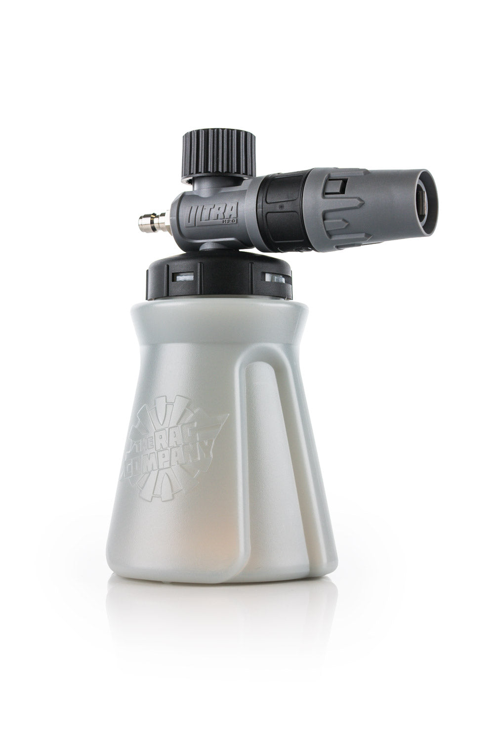 The Rag Company Ultra H2O Foam Cannon with HDPE bottle, detented soap ratio dial and stainless steel internals