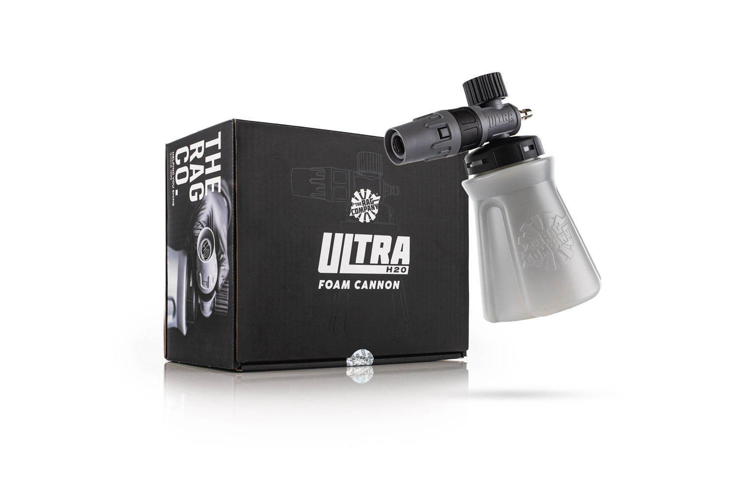 Ultra H2O Foam Cannon shown alongside its retail packaging